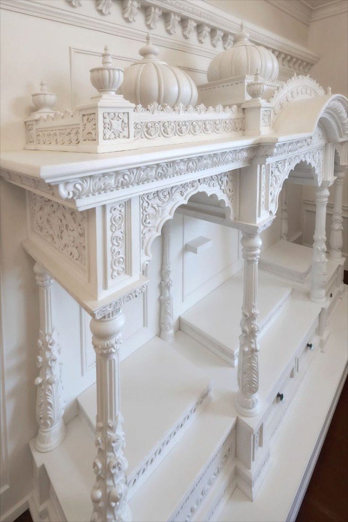Handcrafted marble temple showcase by Divine Marble Art