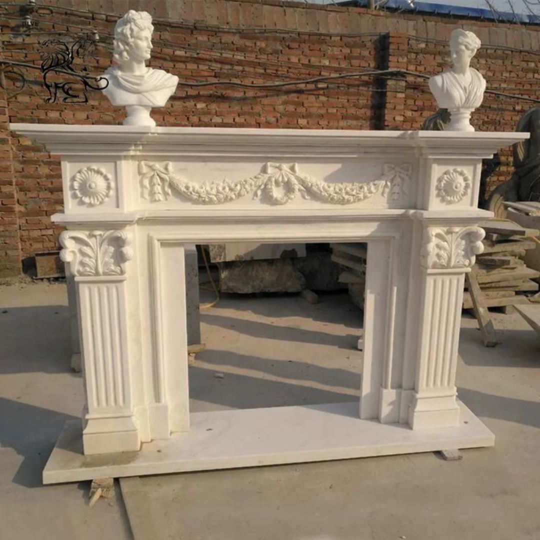 Classic White Marble Fireplace