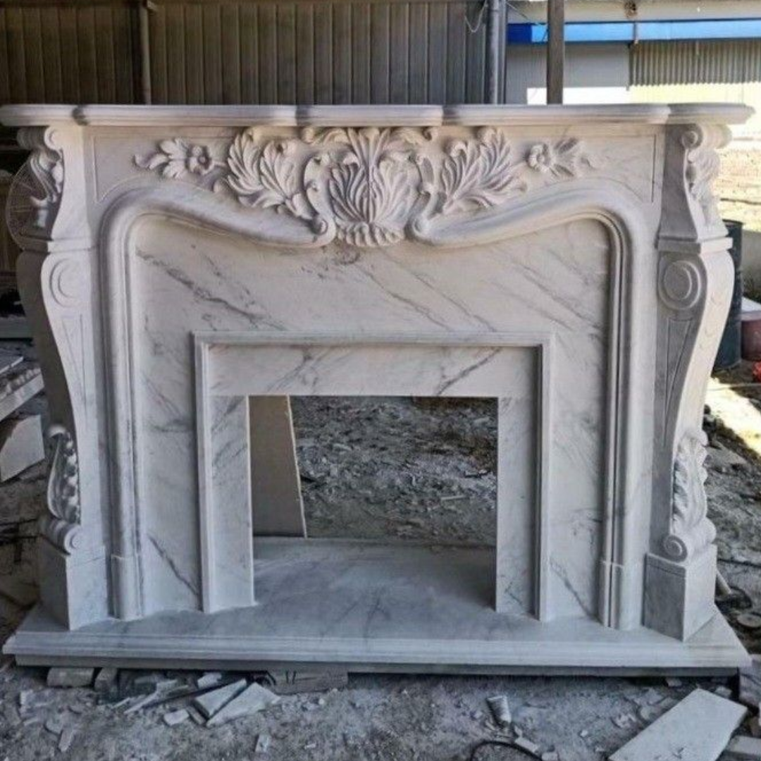 Royal Handcrafted Marble Fireplace