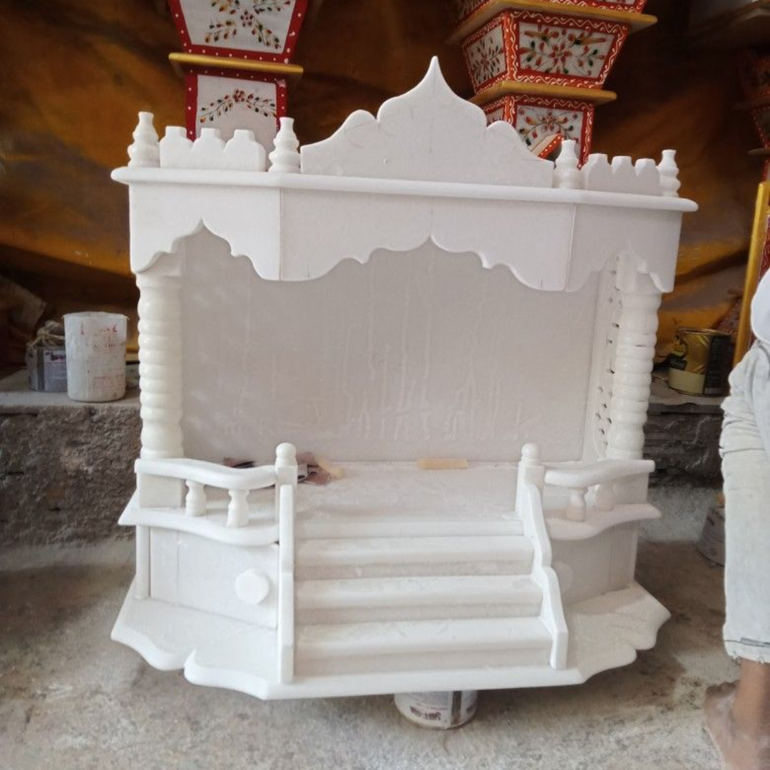 Traditional White Marble Home Temple
